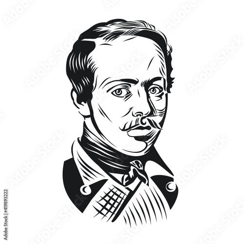 Russian poet, prose writer, playwright and painter Lermontov Mikhail Yuryevich