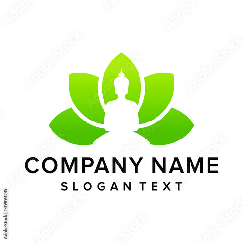 Buddhism with leaf logo