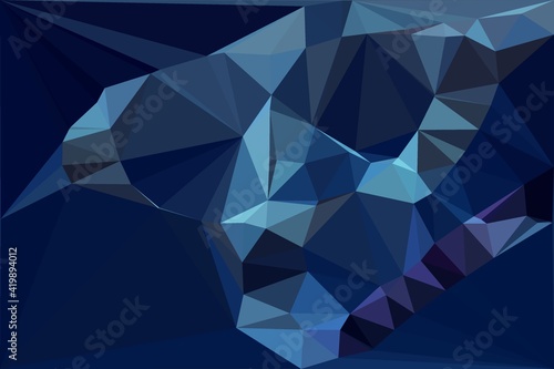 shades of blue cubist style abstract mosaic design