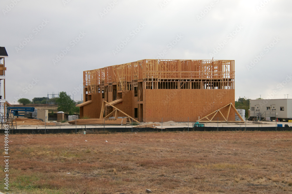 Apartment building being constructed. Apartment building being constructed.