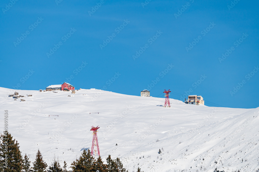 Cable car in Bucegi mountain range near Busteni, Romania