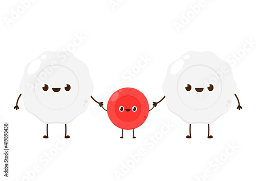 Red and white blood cell character design.