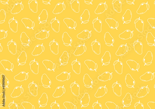 Mango pattern wallpaper. Mango symbol vector. Mango doodle.