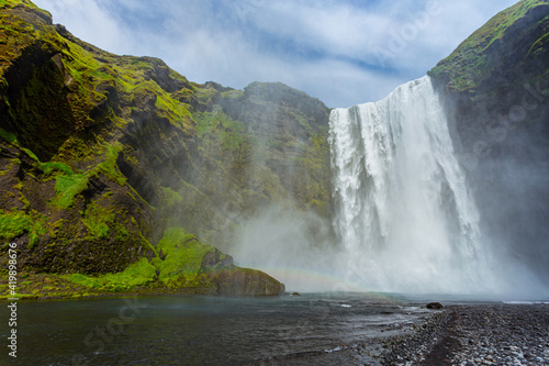 The Skógarfoss waterfall in southern Iceland