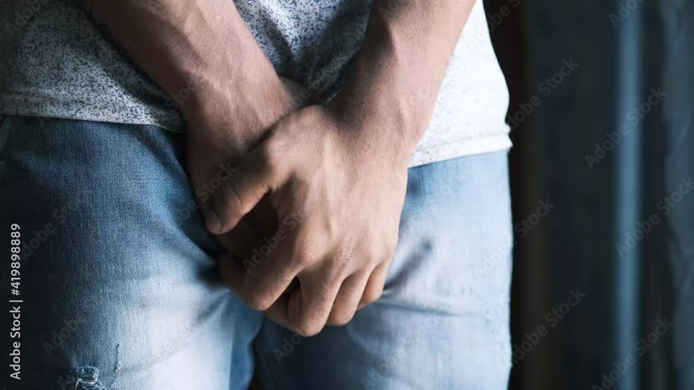 the concept of prostate and bladder problem, crotch pain of a young person the concept of prostate and bladder problem, crotch pain of a young person