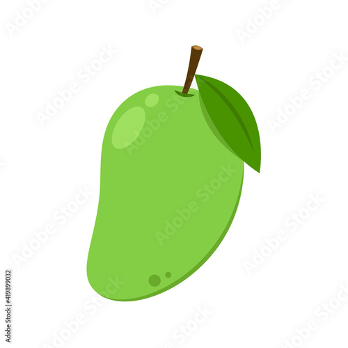 Green Mango vector. Green mango on white background. Green Mango logo.