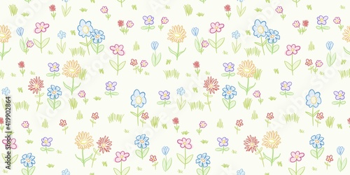 Flower fashion print vector