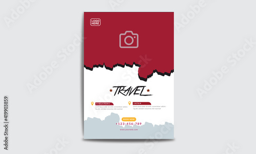 creative and unique travel flyer template design