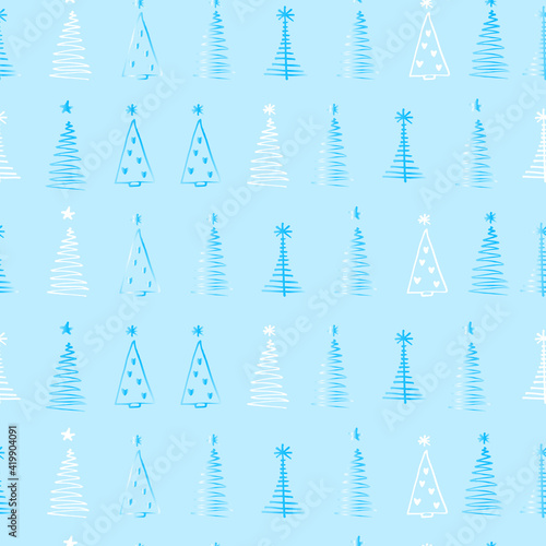 Christmas trees digital paper, Christmas trees seamless pattern for wrapping paper, fabric, textile
