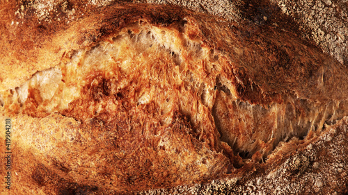 Wallpaper Mural Crust of homemade artisan bread close-up, texture of freshly baked wheat bread Torontodigital.ca