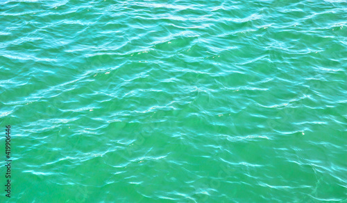 Top view of green sea surface or texture