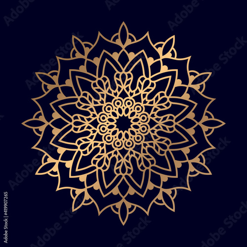 Luxury golden Mandala background vector Islamic paisley pattern template