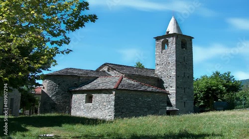 View of historic old church, Italian Alps, Italy.
