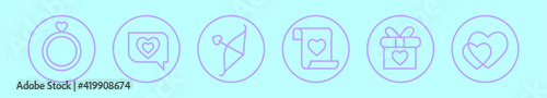 set of marry me cartoon icon design template with various models. vector illustration isolated on blue background
