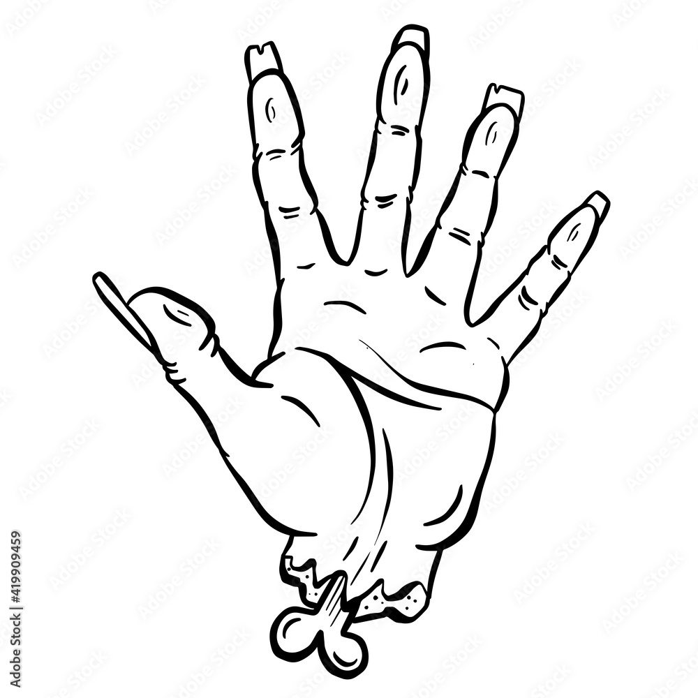 Hand Gesture Undead Zombie Halloween Hand Cartoon Illustration Hand Gesture Undead Zombie Halloween Hand Cartoon Illustration