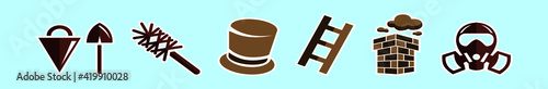 set of chimney sweep cartoon icon design template with various models. vector illustration isolated on blue background