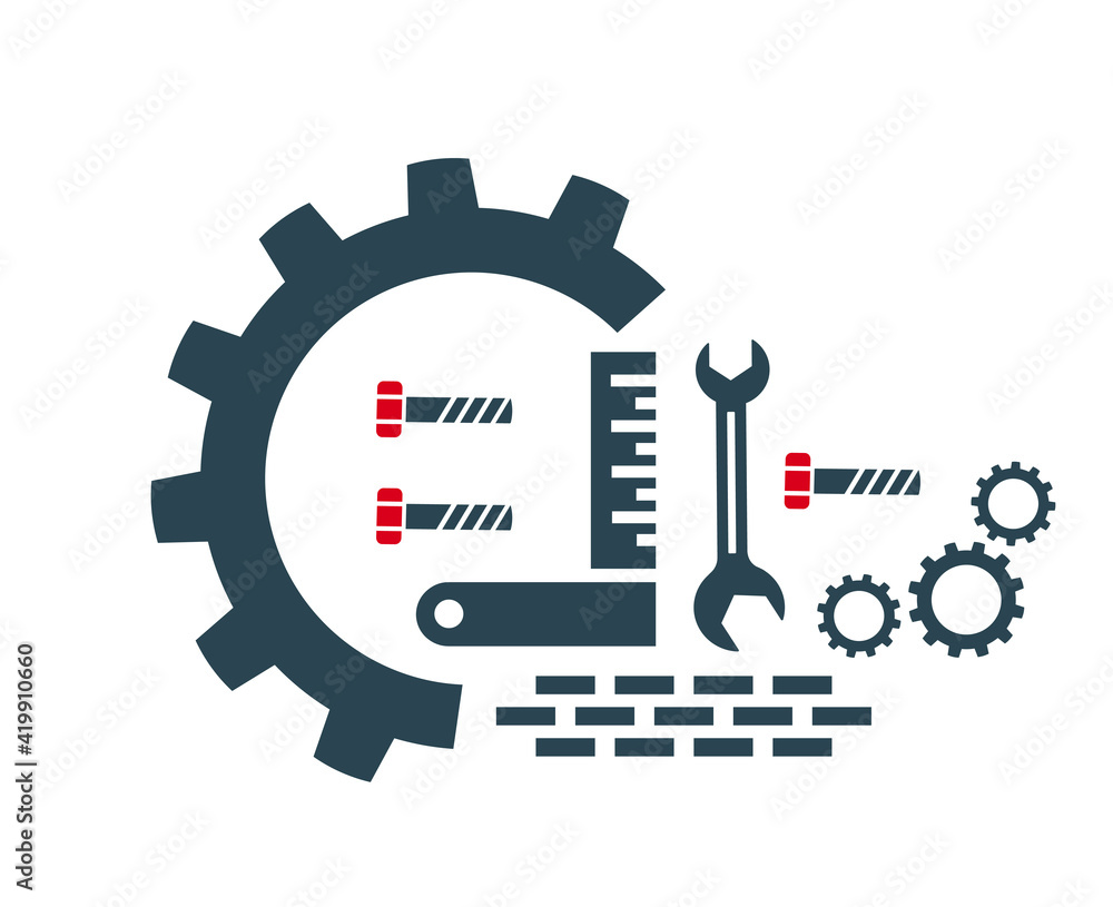Vector illustration of a logo, a tool icon for construction work . Vector illustration of a logo, a tool icon for construction work .