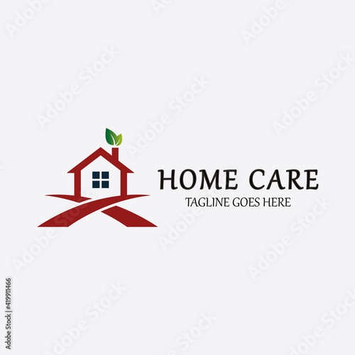 Home care logo design concept. Vector illustration