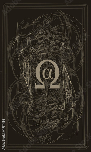 Tarot cards - back design. Alpha and Omega