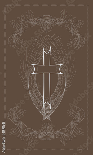Tarot cards - back design. Cross of the Knights Templar