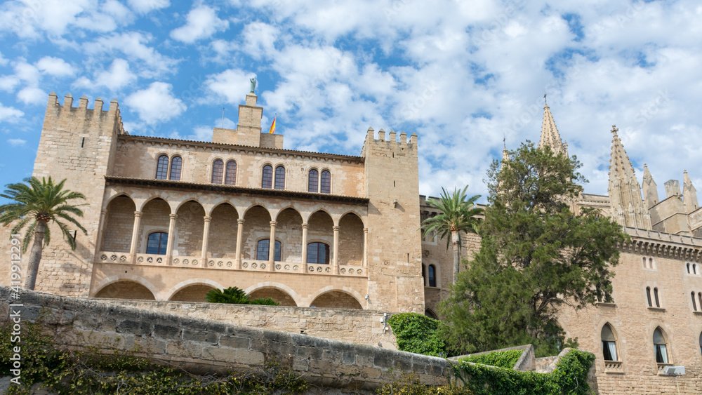 Almudaina Palace building in Palma de Mallorca