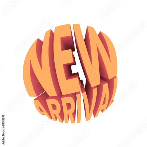 New arrival banner. Sale promotion text.