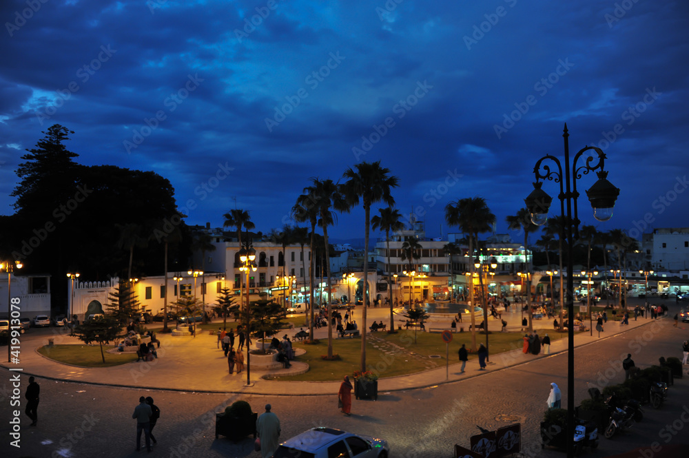 Grand Socco or main city square in Tangier, Morocco Stock Photo