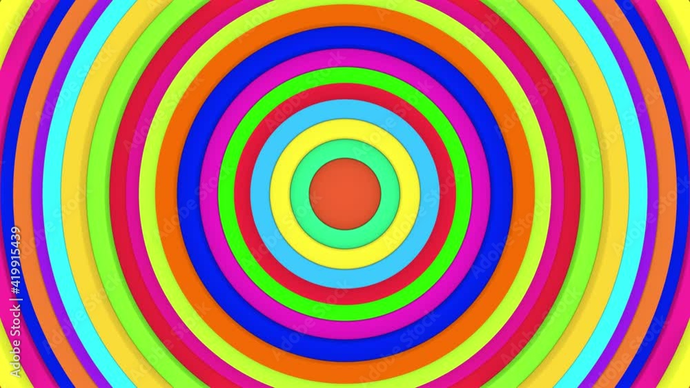 Abstract looping 3D animation of the moving surface made of colorful rings as background rendered in UHD Abstract looping 3D animation of the moving surface made of colorful rings as background rendered in UHD