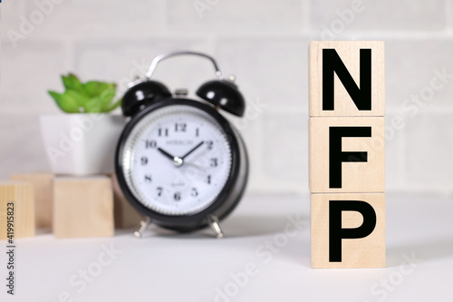 PMI.text on wood cubes. text in black letters on wood blocks