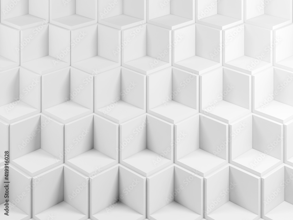 Abstract white 3 d background, blank cubes Abstract white 3 d background, blank cubes