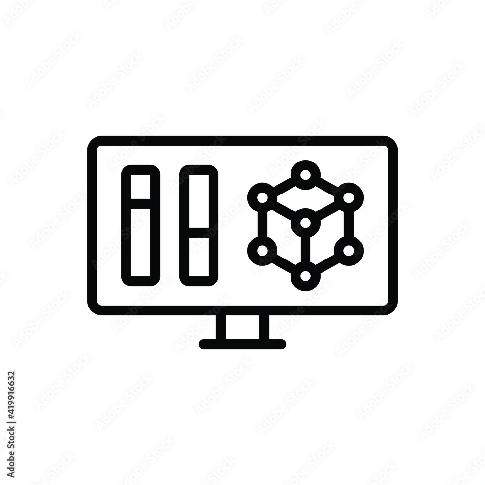 Black line icon for modelling Black line icon for modelling