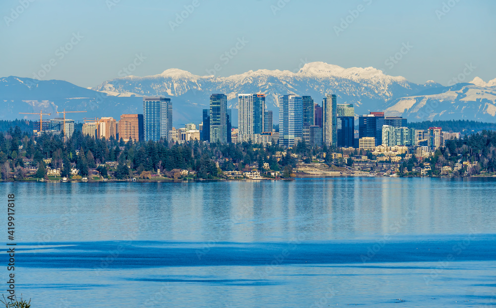 Naklejka premium Downtoen Bellevue Skyline