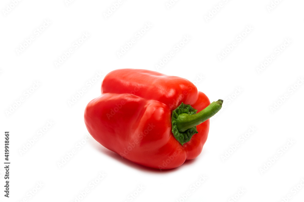 Red ripe bell pepper isolated on white background Red ripe bell pepper isolated on white background