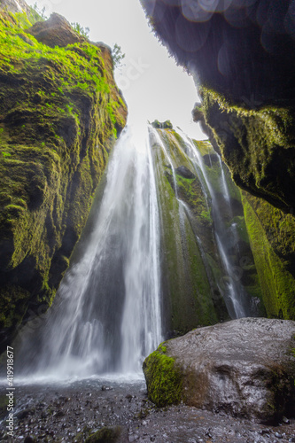 The Gljúfrabúi waterfall in southern Iceland