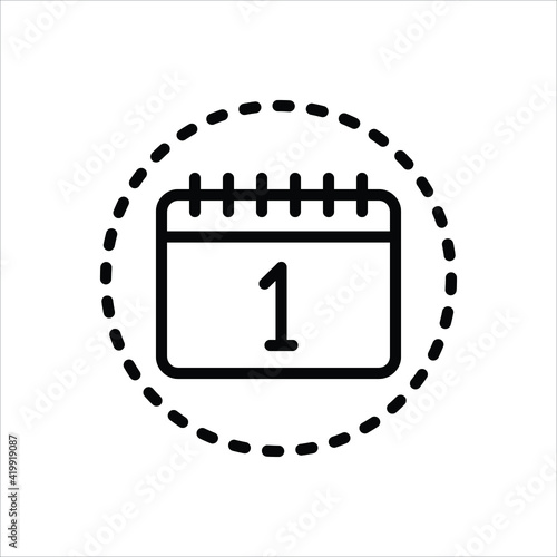 Black line icon for attend