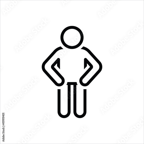 Free Download Black line icon for confident - GFXLoad