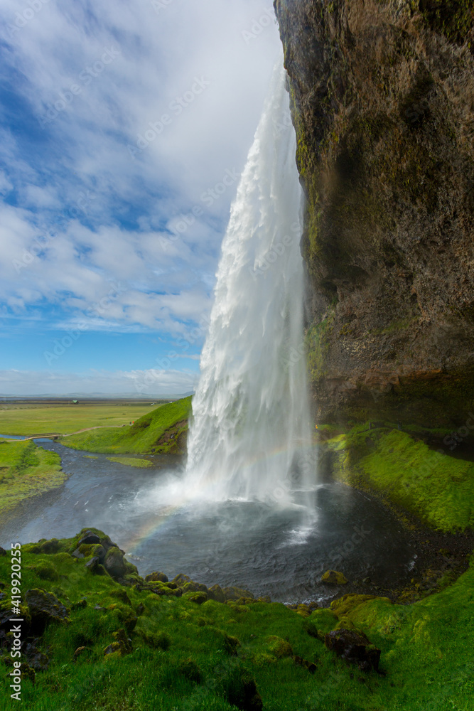 Seljalandsfoss waterfall in southern Iceland Seljalandsfoss waterfall in southern Iceland