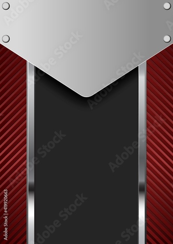 metal plaque and geometric background