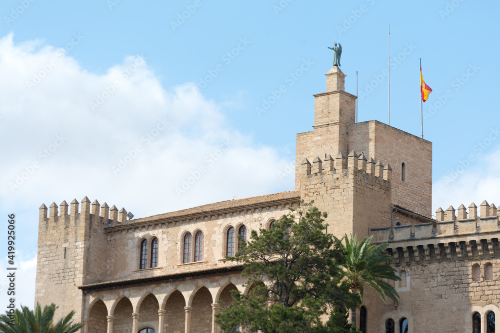 Almudaina Palace building in Palma de Mallorca