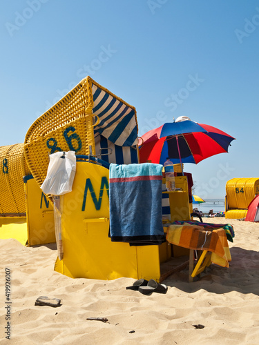 Obraz na płótnie Beach Holidays In Cuxhaven, Lower Saxony, Germany w salonie