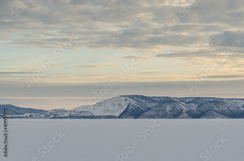 snow covered mountains in winter © Dmitry Gusev