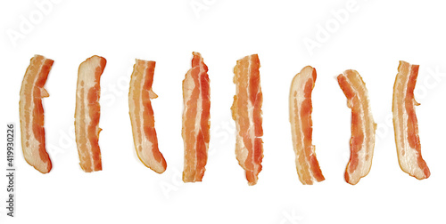 bacon isolated on white backrgound