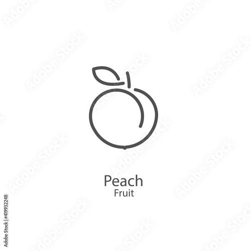 Peach logo fruit icon vector