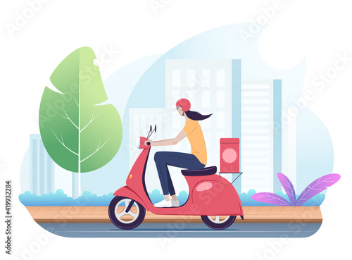 Online delivery. Safe delivery for the environment by scooter.	