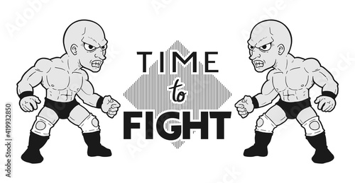Design of wrestler illustration