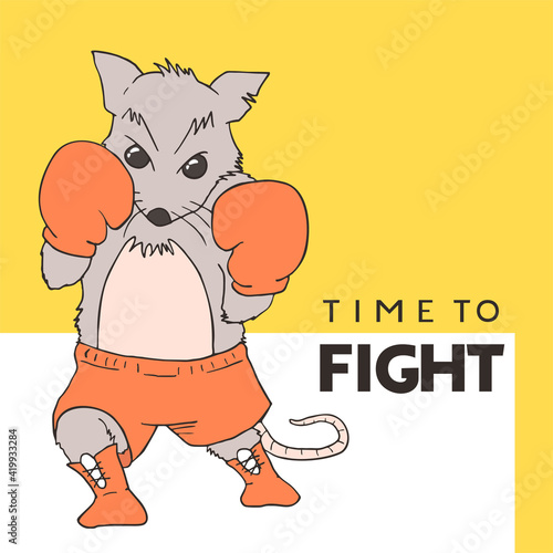 Boxer rat illustration