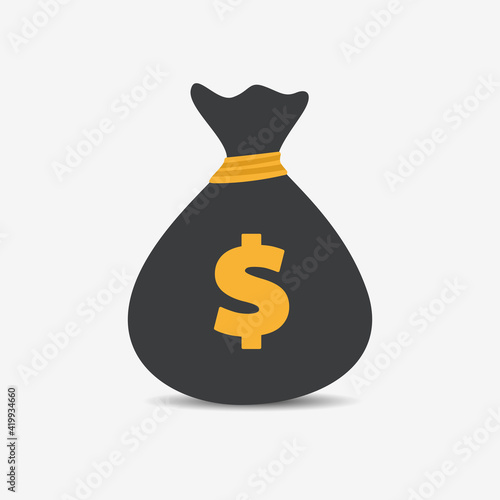 Money Black Bag Flat Color Icon
