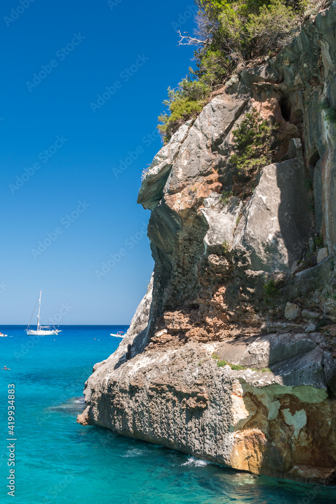 Rocky coastline at Cala Goloritzè, in the Orosei gulf (Sardinia, Italy)