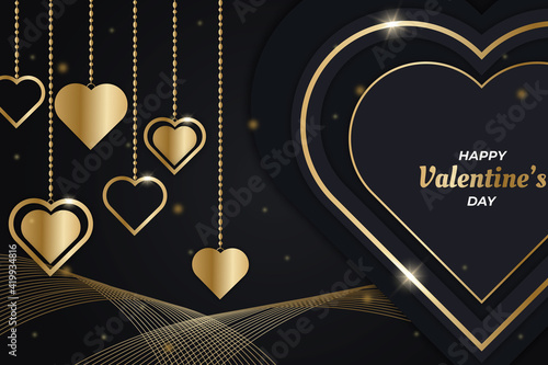Luxury Dark and Gold Valentine Day Background