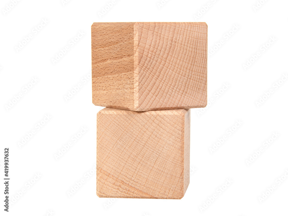 Wooden cubes for creative isolated on the white background Wooden cubes for creative isolated on the white background